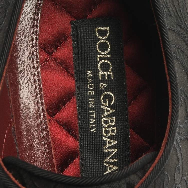 مملوكة مسبقًا Dolce & Gabbana Black Lace Fabric Lace Up Oxfords Size 42