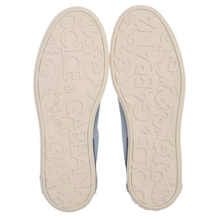Pre Owned Dolce & Gabbana Silver Portofino Low Sneakers Size EU 42.5