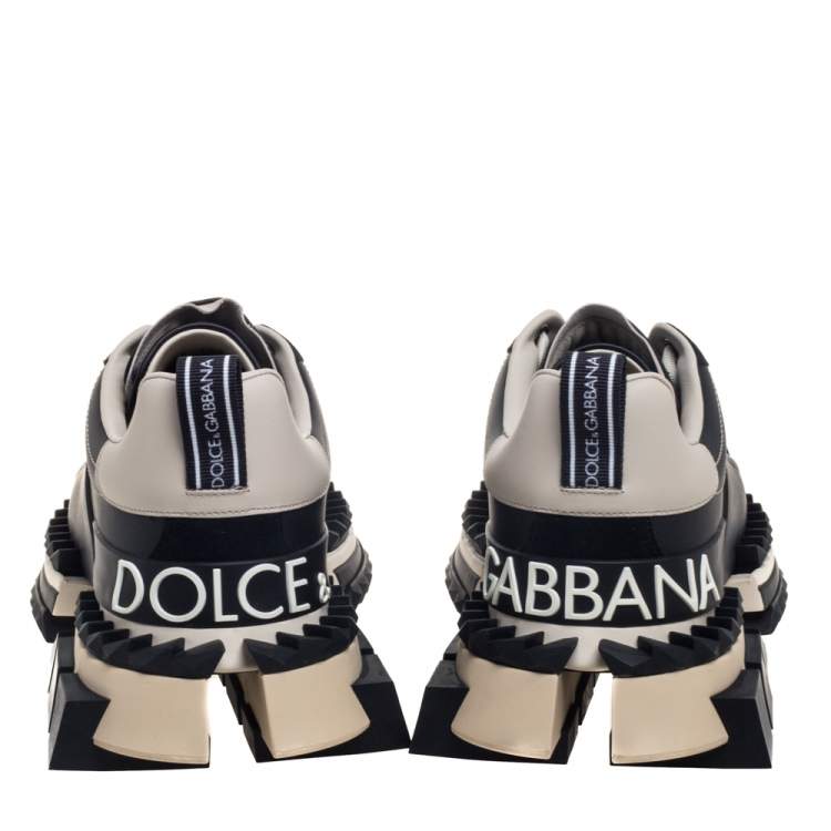 Pre Owned Dolce & Gabbana Black Suede And Leather Super King Low Top Sneakers Size 44