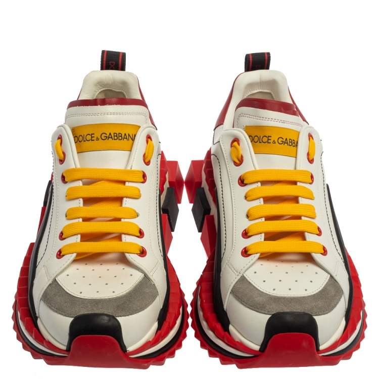 Pre Owned Dolce & Gabbana Multicolor Leather/Suede Super King Sneakers Size 42