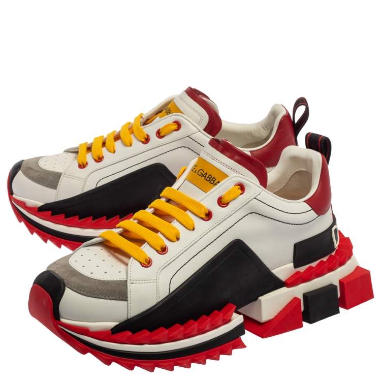Pre Owned Dolce & Gabbana Multicolor Leather/Suede Super King Sneakers Size 42