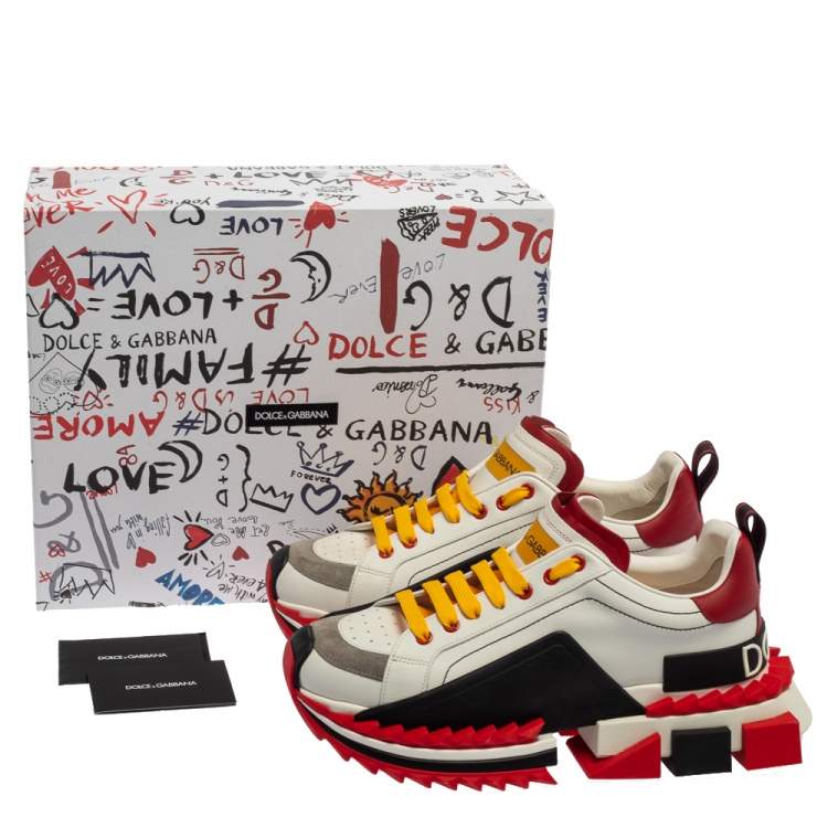 Pre Owned Dolce & Gabbana Multicolor Leather/Suede Super King Sneakers Size 42