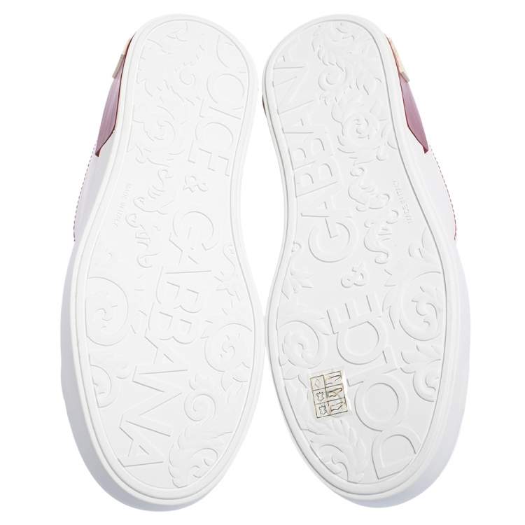 Pre Owned Dolce & Gabbana White Leather Portofino Low Top Sneakers Size 41