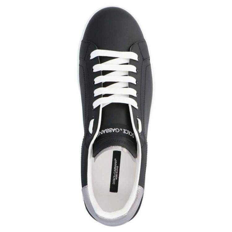 Pre Owned Dolce & Gabbana White/Black Portofino Sneakers Size EU 40.5
