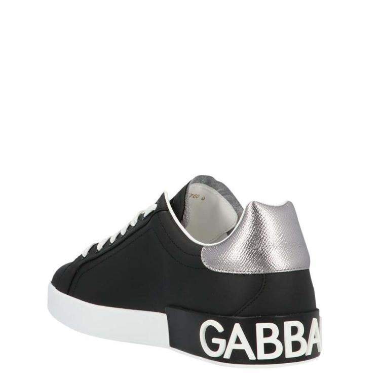 Pre Owned Dolce & Gabbana White/Black Portofino Sneakers Size EU 40.5