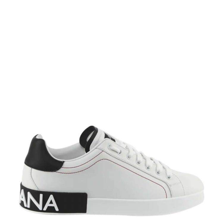 Pre Owned Dolce & Gabbana Black/White Portofino Sneakers Size EU 43.5