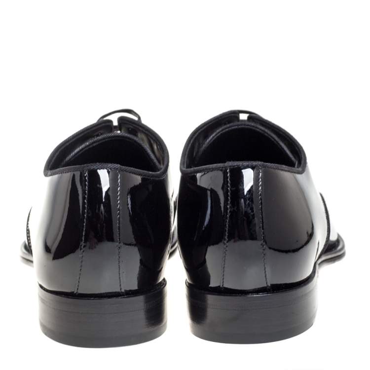 Pre Owned Dolce & Gabbana Black Patent Leather Derby Size 41