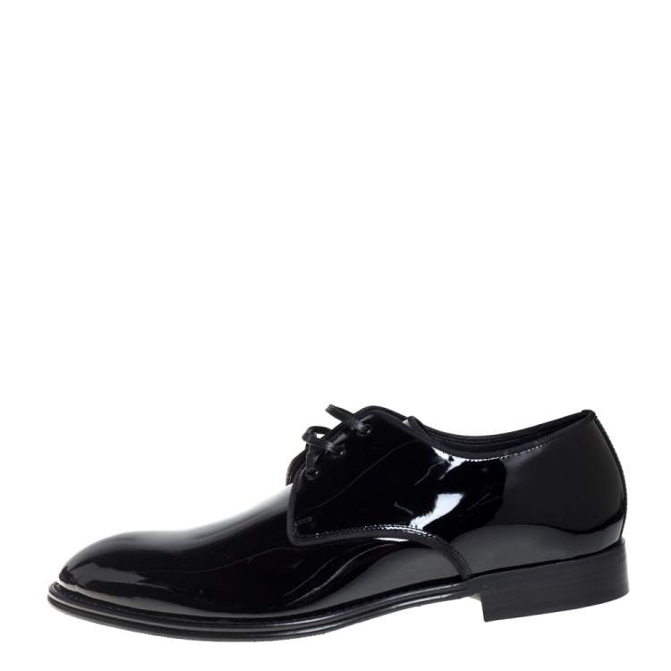 Pre Owned Dolce & Gabbana Black Patent Leather Derby Size 41