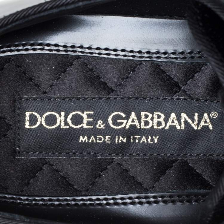 Pre Owned Dolce & Gabbana Black Patent Leather Derby Size 41