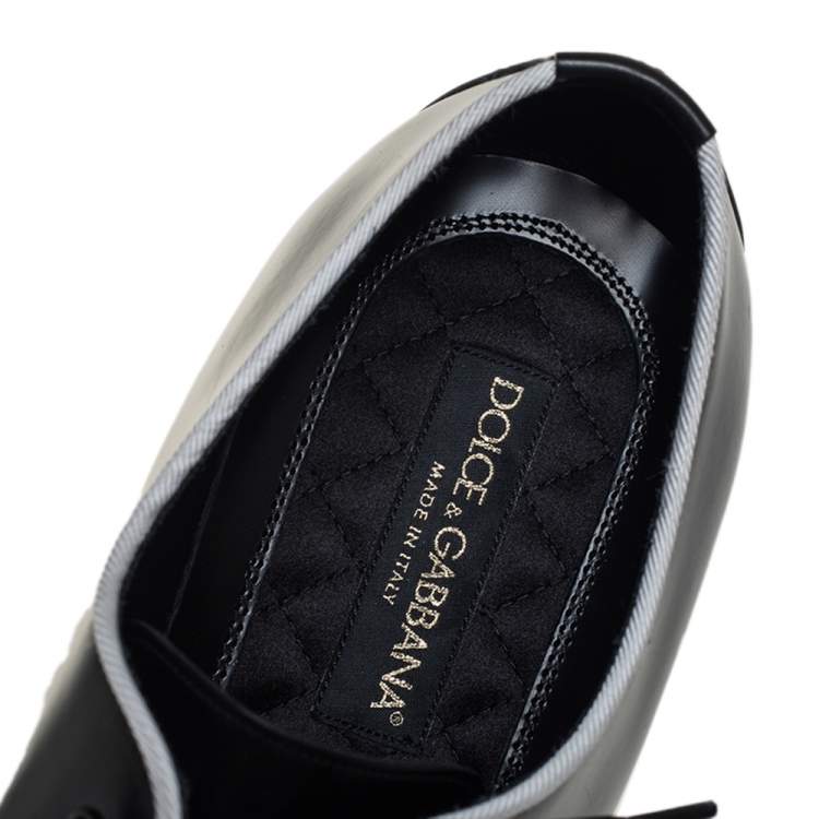 Pre Owned Dolce & Gabbana Black Leather Lace Up Derby Size 45
