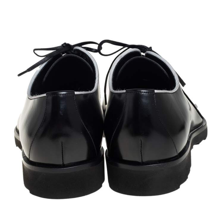 Pre Owned Dolce & Gabbana Black Leather Lace Up Derby Size 45