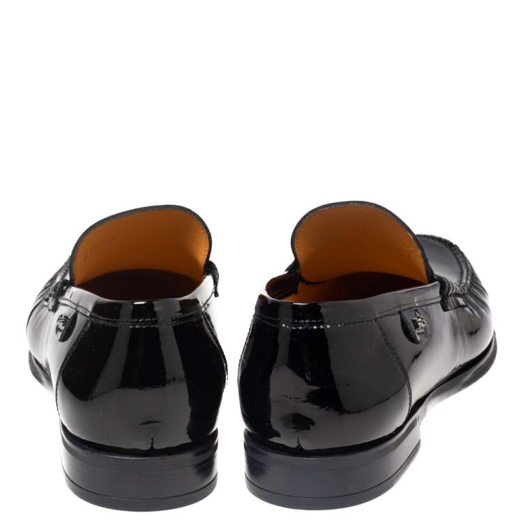 Pre Owned Dolce & Gabbana Black Patent Leather Penny Loafers Size 41