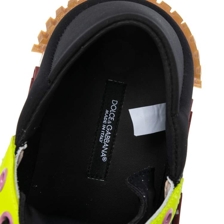 Pre Owned Dolce & Gabbana Multicolor Canvas And Fabric NS1 Slip on Sneakers Size  43.5