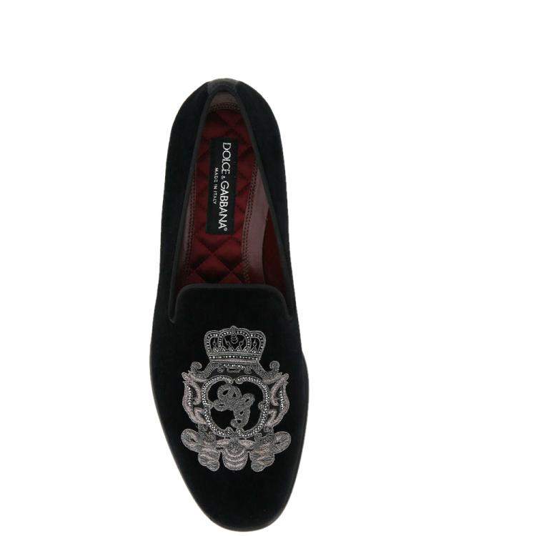 Dolce & Gabbana Black Velvet DG Coat Of Arms Slippers Size IT 39 Dolce &  Gabbana | TLC
