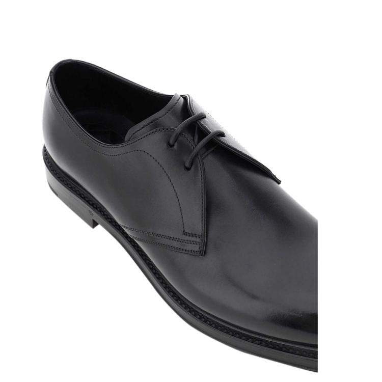 Pre Owned Dolce & Gabbana Black Leather Lace-Up Shoes Size IT 43