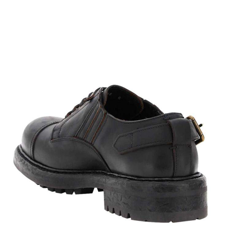 Pre Owned Dolce & Gabbana Black Cowhide Bernini Slip-On Shoes Size IT 41
