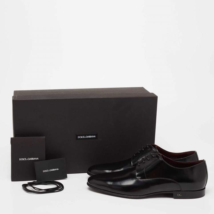 Pre Owned Dolce & Gabbana Black Patent Leather Lace-Up Derby Size 41