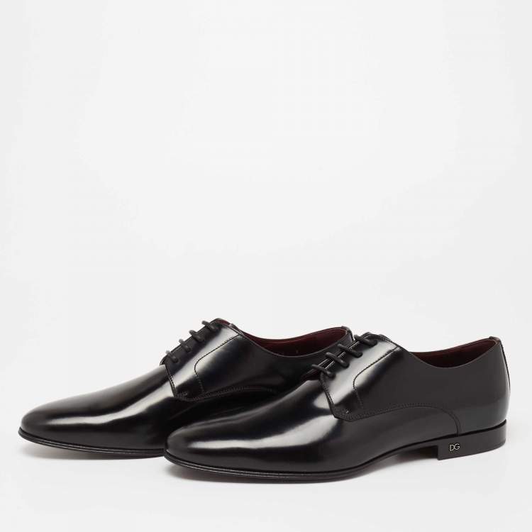 Pre Owned Dolce & Gabbana Black Patent Leather Lace-Up Derby Size 41