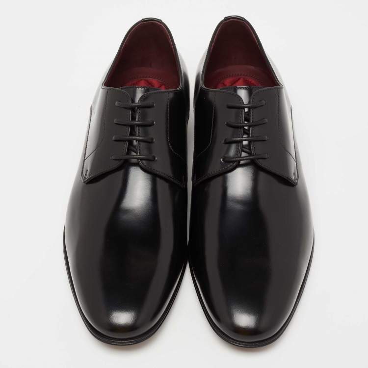 Pre Owned Dolce & Gabbana Black Patent Leather Lace-Up Derby Size 41