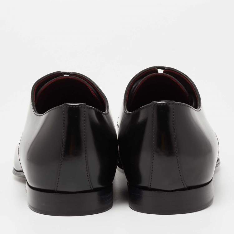 Pre Owned Dolce & Gabbana Black Patent Leather Lace-Up Derby Size 41
