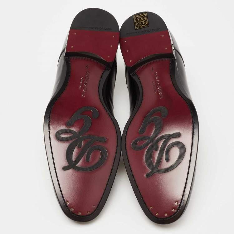 Pre Owned Dolce & Gabbana Black Patent Leather Lace-Up Derby Size 41