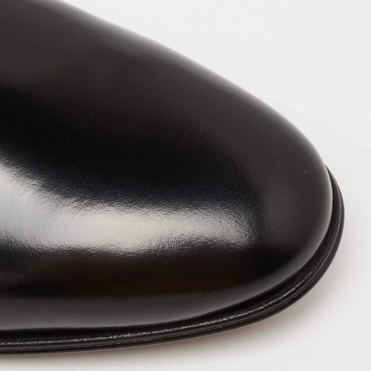 Pre Owned Dolce & Gabbana Black Patent Leather Lace-Up Derby Size 41