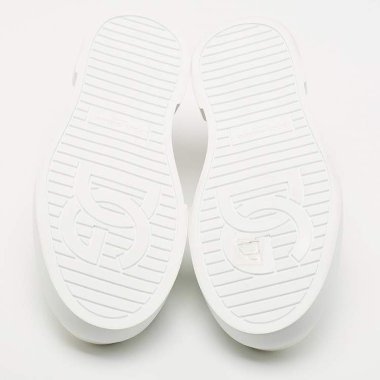 Pre Owned Dolce & Gabbana White/Black Canvas Portofino Sneakers Size 40
