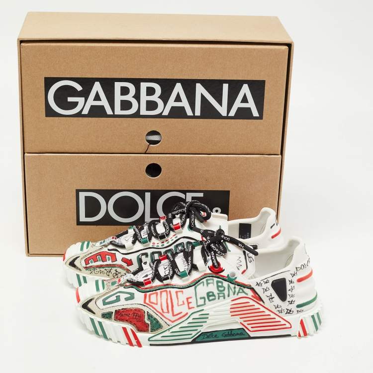 Pre Owned Dolce & Gabbana Multicolor Canvas Graffiti Print Ns1 Low Top Sneakers Size 40