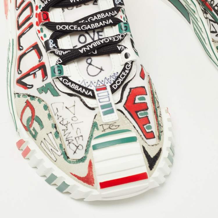 Pre Owned Dolce & Gabbana Multicolor Canvas Graffiti Print Ns1 Low Top Sneakers Size 40