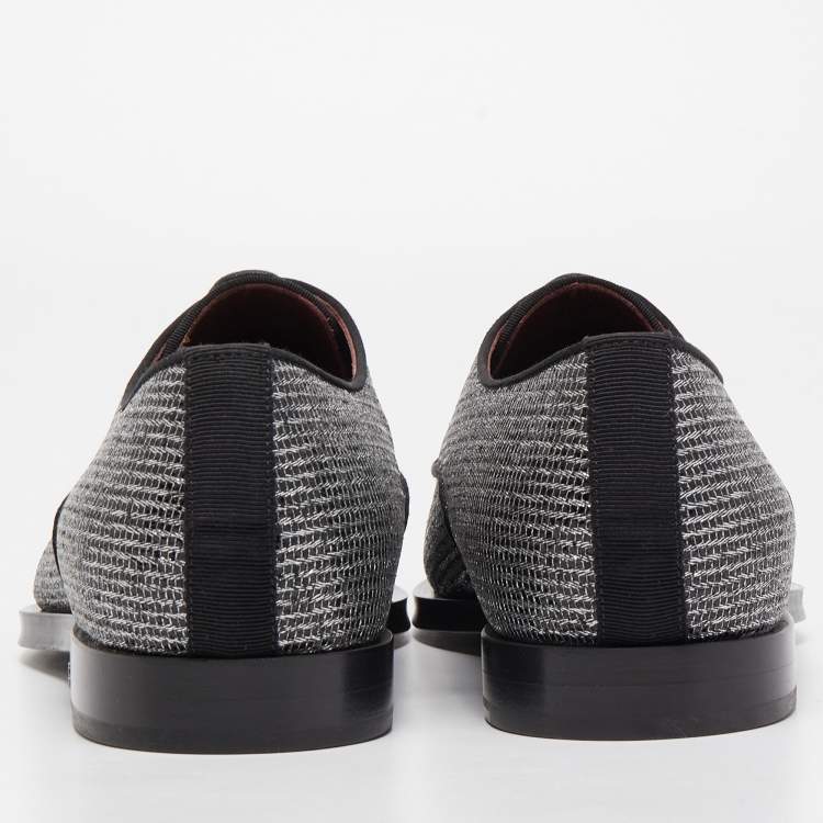مملوكة مسبقًا Dolce & Gabbana Silver Glitter Fabric Derby Size 43