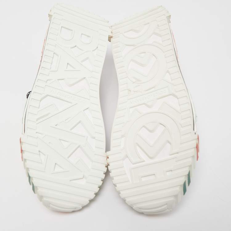 Pre Owned Dolce & Gabbana Multicolor Canvas and Fabric Graffti Print NS1 Low Top Sneakers Size 44