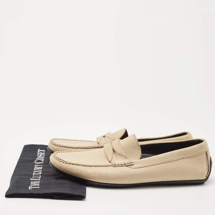 Pre Owned Dolce & Gabbana Brown Nubuck Leather Slip On  Loafers Size 43