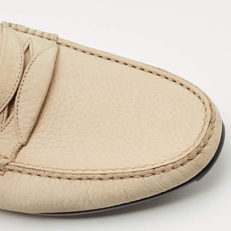 Pre Owned Dolce & Gabbana Brown Nubuck Leather Slip On  Loafers Size 43
