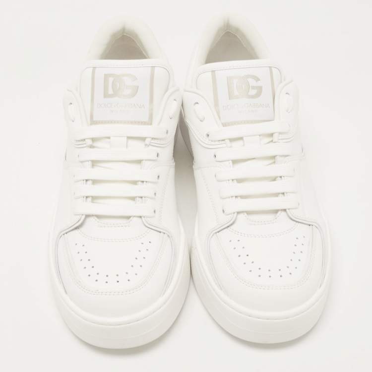 Pre Owned Dolce & Gabbana White Leather Roma Sneakers Size 41