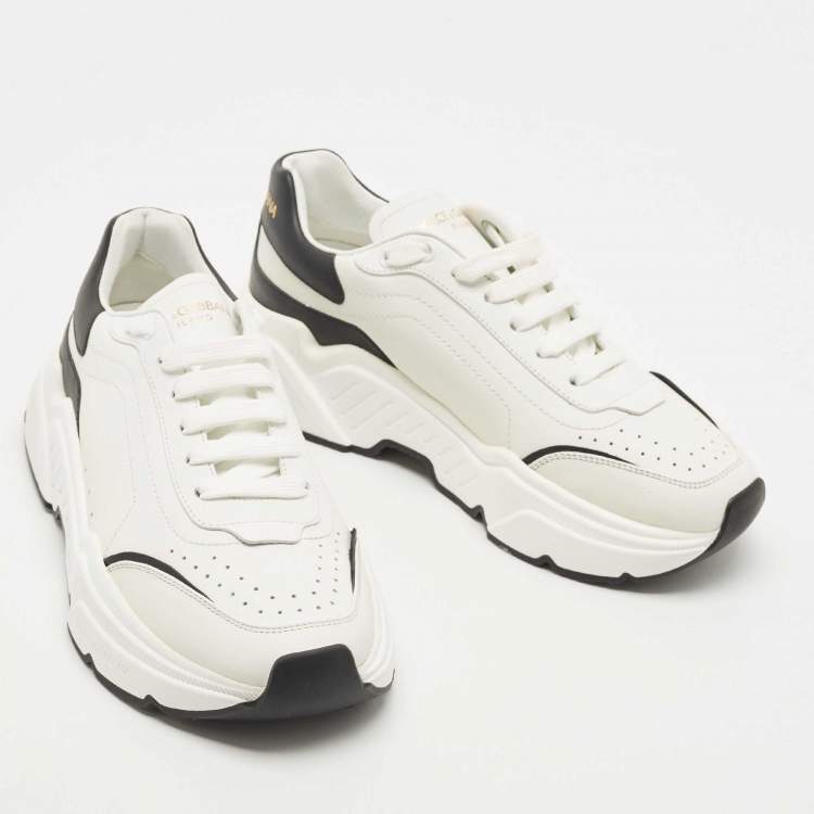 Pre Owned Dolce & Gabbana White Leather Miami Logo Low Top Sneakers Size 41