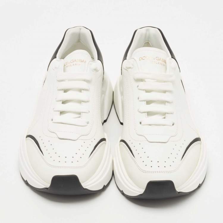 Pre Owned Dolce & Gabbana White Leather Miami Logo Low Top Sneakers Size 41