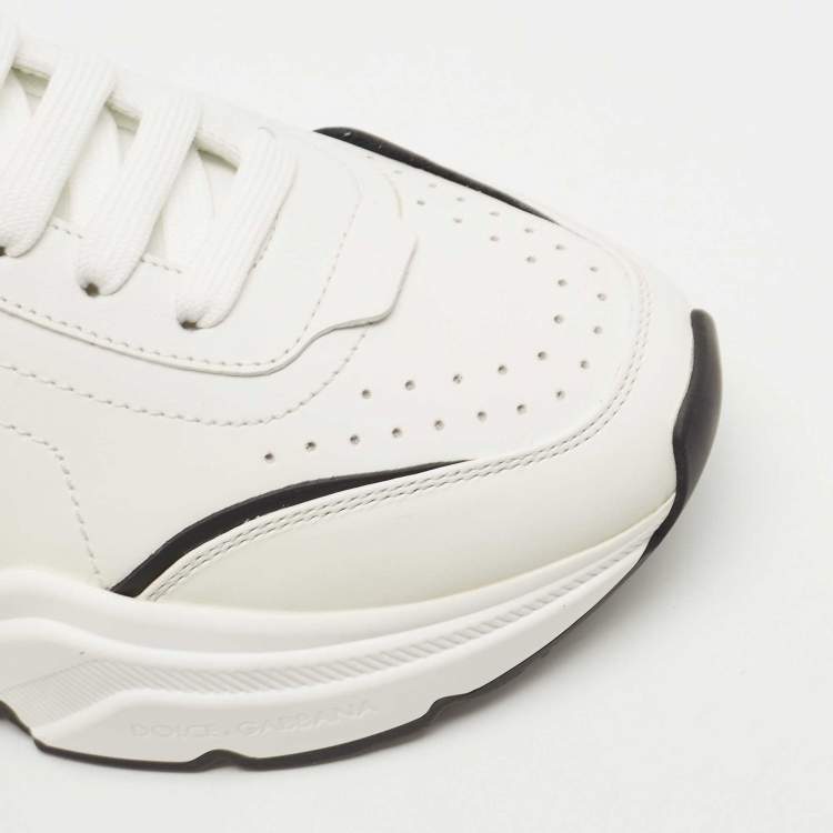 Pre Owned Dolce & Gabbana White Leather Miami Logo Low Top Sneakers Size 41