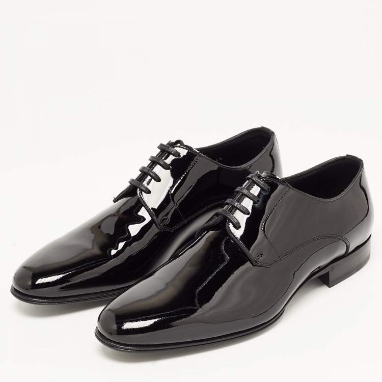 Pre Owned Dolce & Gabbana Black Patent Leather Derby Size 40.5