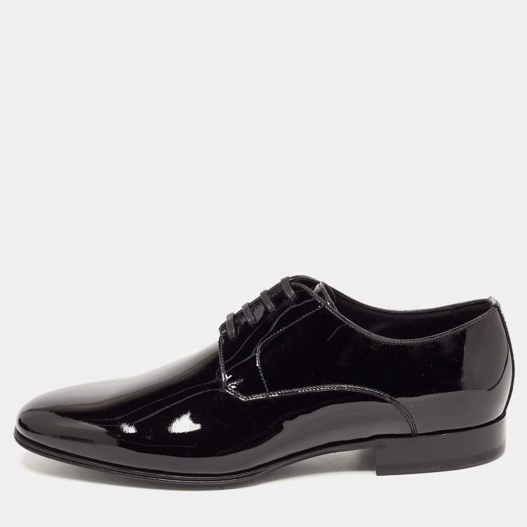 Pre Owned Dolce & Gabbana Black Patent Leather Derby Size 40.5