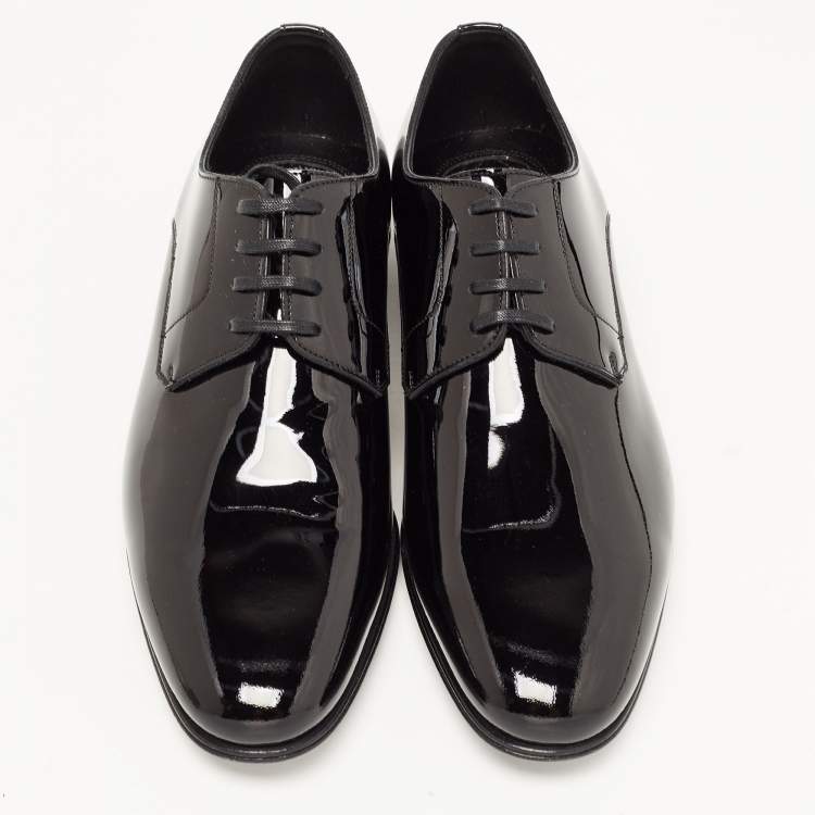 Pre Owned Dolce & Gabbana Black Patent Leather Derby Size 40.5