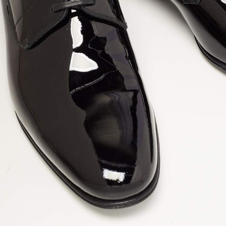 Pre Owned Dolce & Gabbana Black Patent Leather Derby Size 40.5