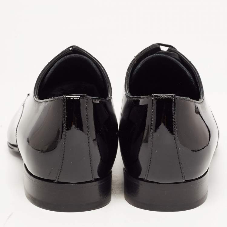 Pre Owned Dolce & Gabbana Black Patent Leather Derby Size 40.5