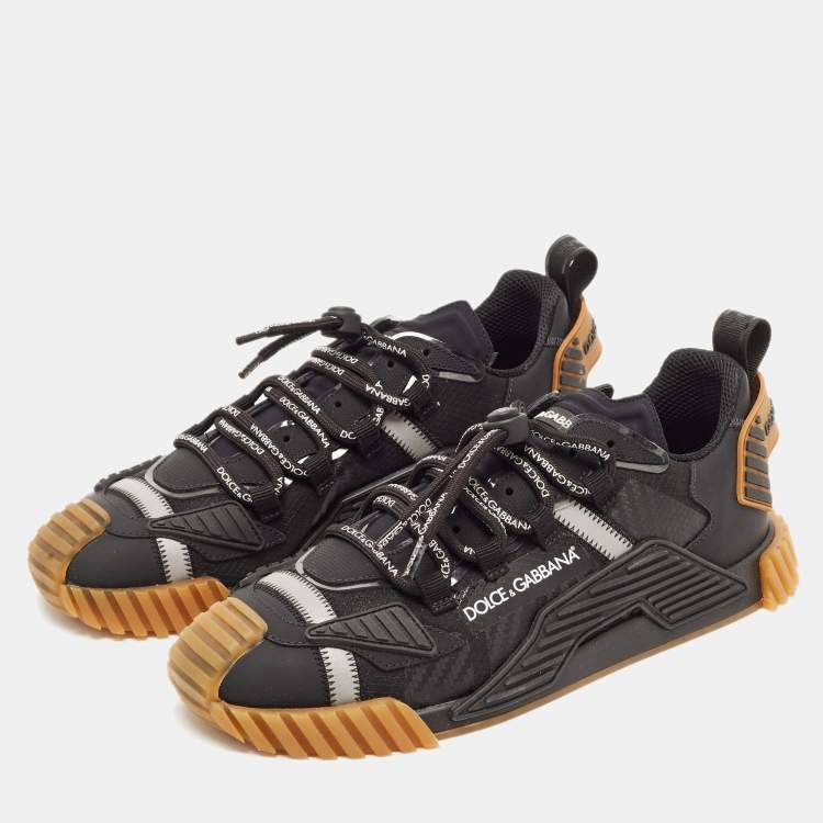 Dolce & Gabbana Black Leather And Nylon Ns1 Low Top Sneakers