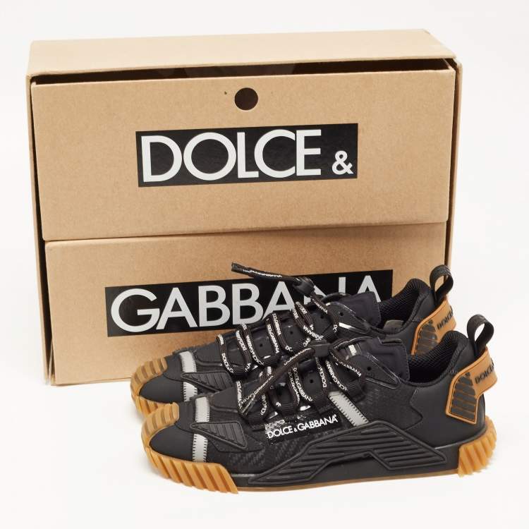 Pre Owned Dolce & Gabbana Black Leather And Nylon Ns1 Low Top Sneakers Size 41