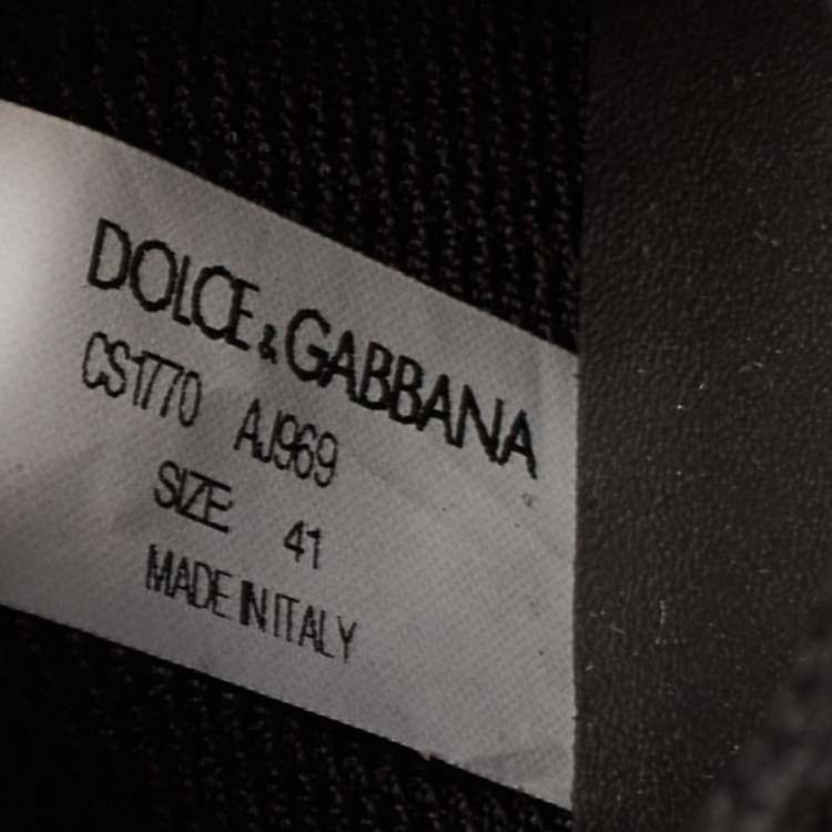 Pre Owned Dolce & Gabbana Black Leather And Nylon Ns1 Low Top Sneakers Size 41