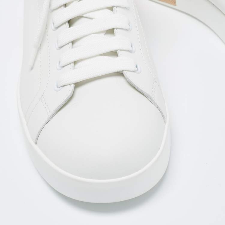 Pre Owned Dolce & Gabbana White  Leather Portofino Low Top Sneakers Size 40