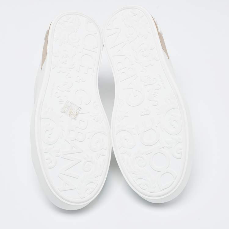 Pre Owned Dolce & Gabbana White  Leather Portofino Low Top Sneakers Size 40