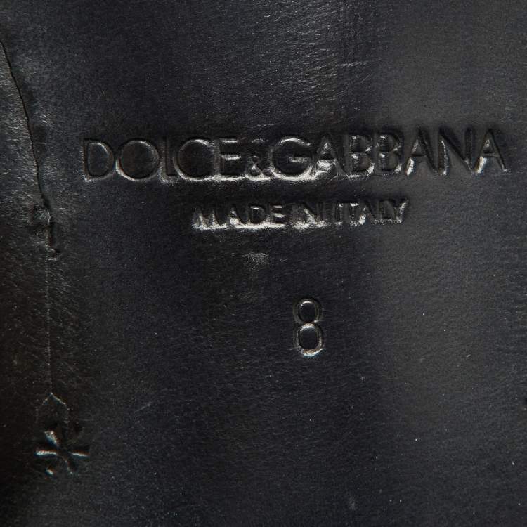 مملوكة مسبقًا Dolce & Gabbana Black Leather Lace Up Derby Size 42