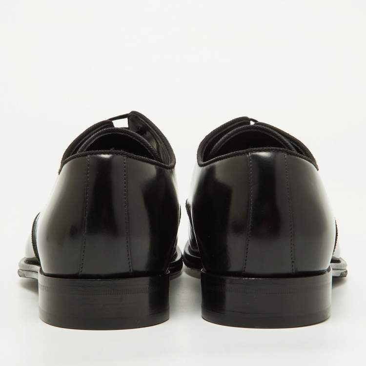 مملوكة مسبقًا Dolce & Gabbana Black Leather Lace Up Derby Size 42