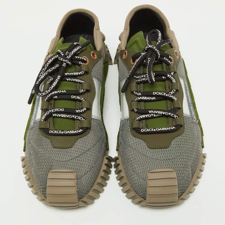 Pre Owned Dolce & Gabbana Tricolor Fabric and Mesh Ns1 Low Top Sneakers Size 42